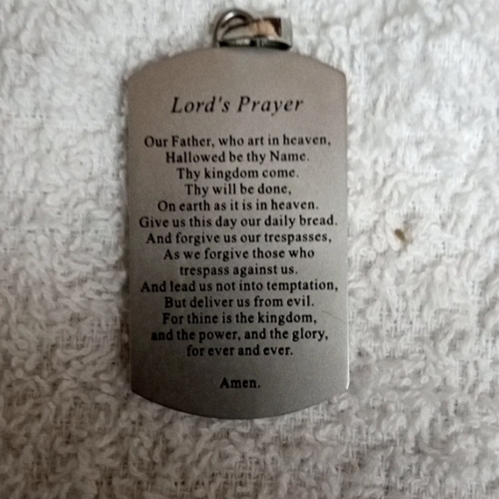 Charm for Chain. Afrafin. Sterling Silver. Perfect for a necklace. Lord's Prayer